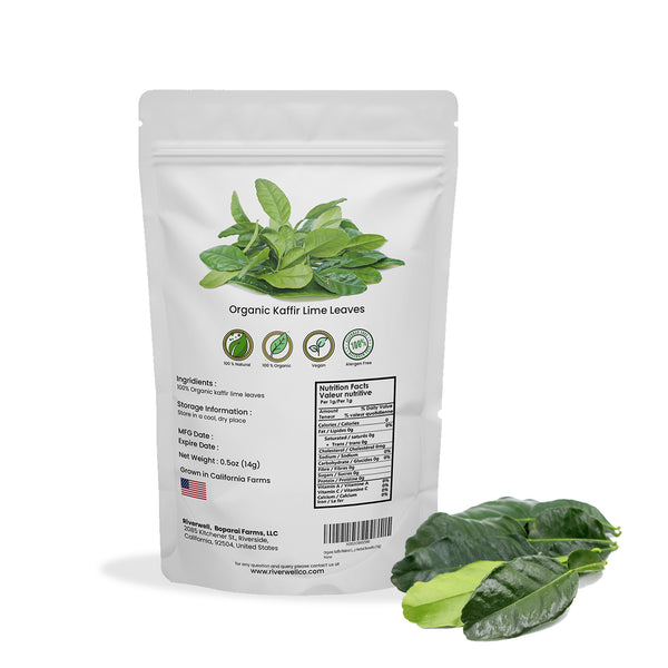 Organic Dried Whole Kaffir Lime Leaves,  14 GMS