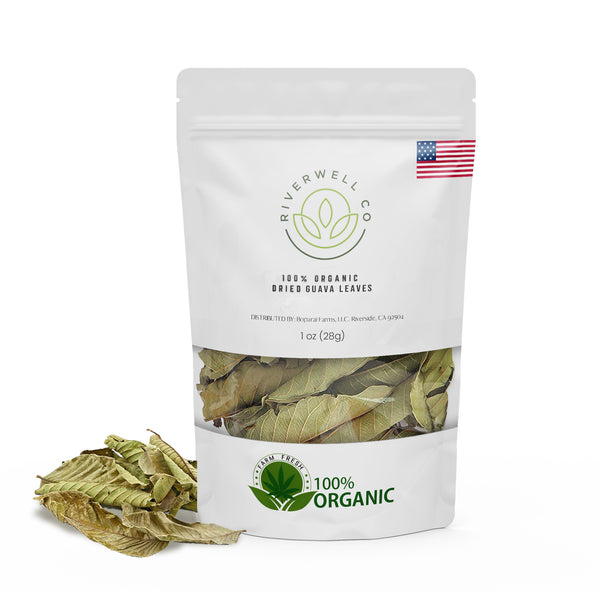 Organic Dried Whole Guava Leaves, Natural Guava Tea, Loose Leaf Tea 1oz, 28gms